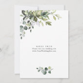 Eukalyptus-Grünes BRAUTPARTY Einladung (Rückseite)