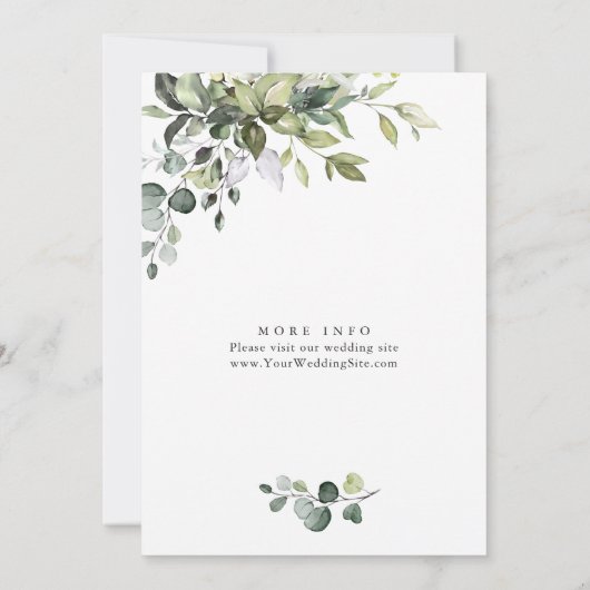 Eukalyptus-Grünes BRAUTPARTY Einladung (Rückseite)