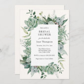 Eukalyptus Grünes Brautparty Einladung (Vorne/Hinten)