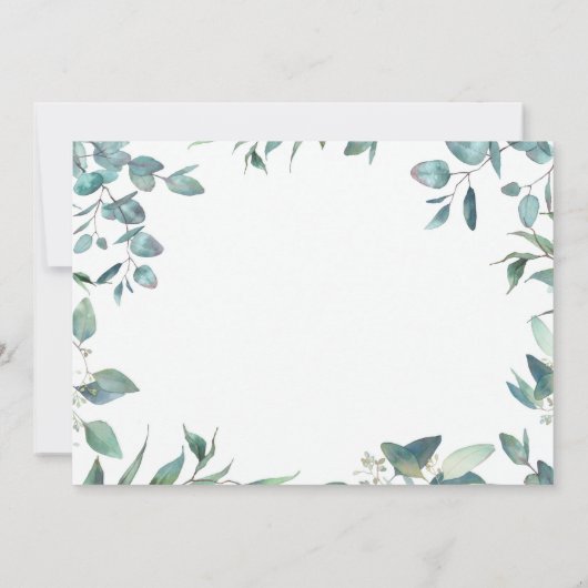 Eukalyptus-Grünes Brautparty Einladung (Rückseite)