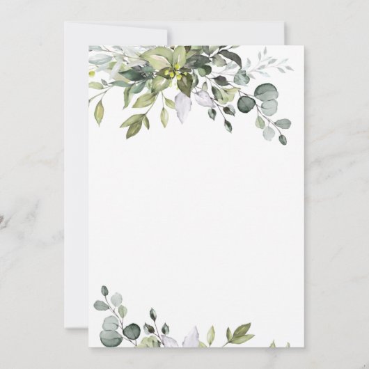 Eukalyptus-Grünes Brautparty Einladung (Rückseite)