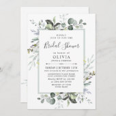 Eukalyptus-Grünes Brautparty Einladung (Vorne/Hinten)