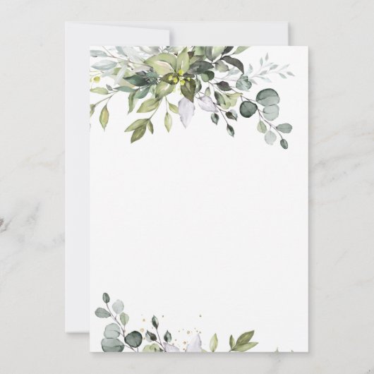 Eukalyptus-Grünes Brautparty Einladung (Rückseite)