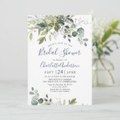 Eukalyptus-Grünes Brautparty Einladung (Stehend Vorderseite)