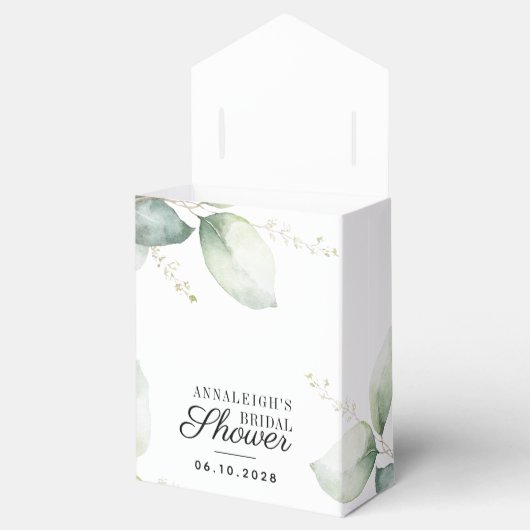 Eukalyptus-Grünes Brautparty Geschenkschachtel (Geöffnet)