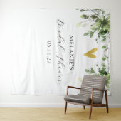 Eukalyptus Grünes Brautparty Hintergrund Wandteppich (Beispiel (Horizontal))