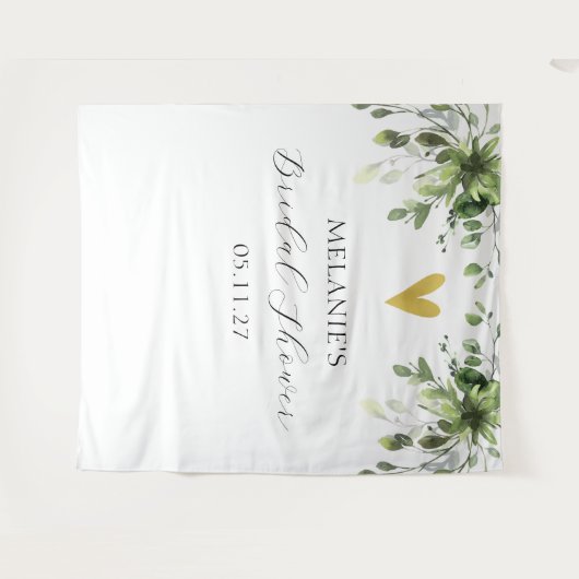 Eukalyptus Grünes Brautparty Hintergrund Wandteppich (Vorderseite (Horizontal))