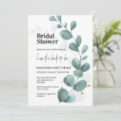 Eukalyptus Grünes Brautparty Invi Einladung (Stehend Vorderseite)