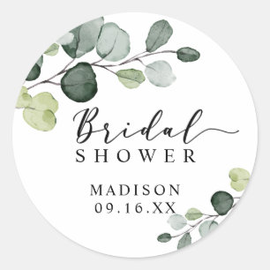 Eukalyptus-Grünes Brautparty Runder Aufkleber