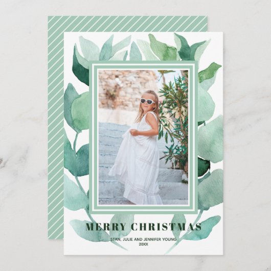 Eukalyptus Grünes Foto Feiertagskarte (Vorne/Hinten)
