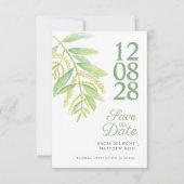 Eukalyptus-grünes Foto Hochzeit speichern Sie das  Save The Date (Vorderseite)