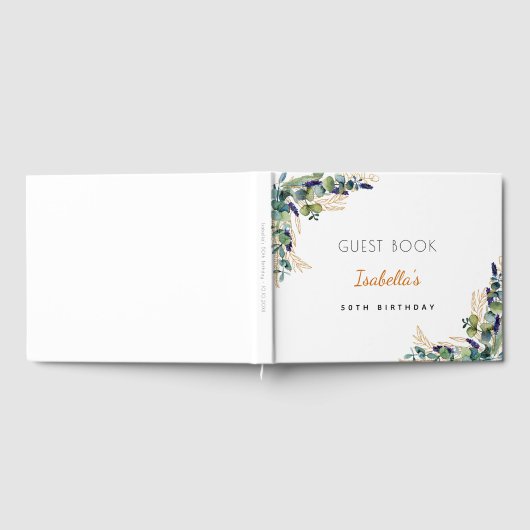 Eukalyptus-Grünes Monogramm Gästebuch (Voll)