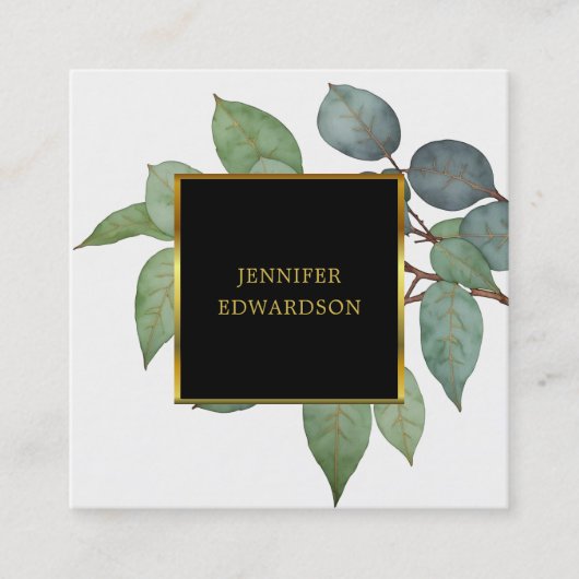 Eukalyptus-Grünflächen beruflich Quadratische Visitenkarte (Vorderseite)