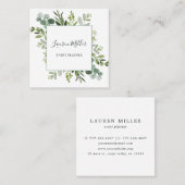 Eukalyptus-Grünfolie Quadratische Visitenkarte (Vorne/Hinten)