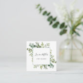 Eukalyptus-Grünfolie Quadratische Visitenkarte (Stehend Vorderseite)