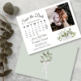 Eukalyptus-Grünkalender Foto Hochzeit Save The Date