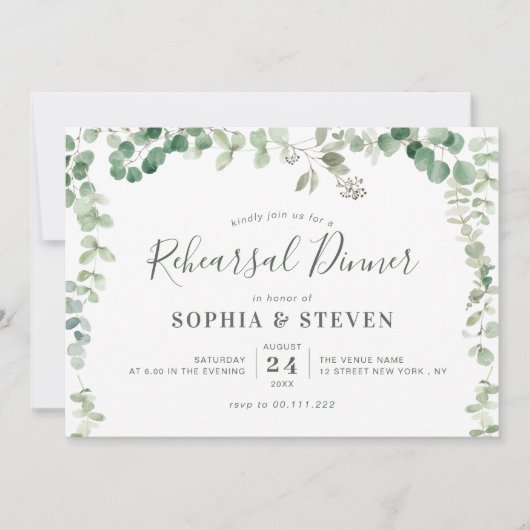 Eukalyptus-Grünkranz Probe Einladung (Vorderseite)