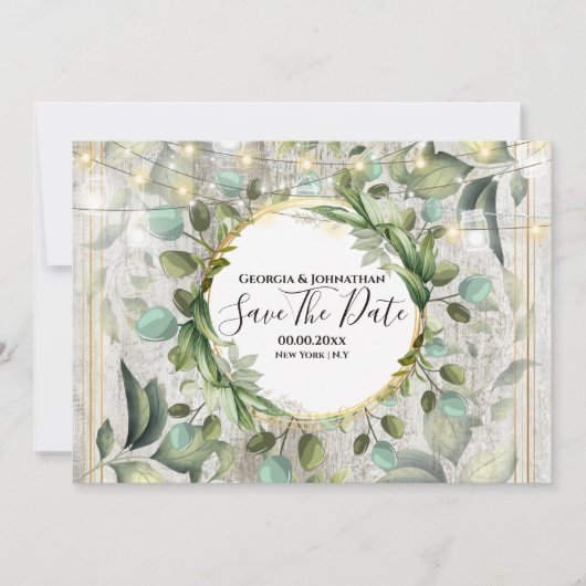 Eukalyptus-Grünland Save The Date (Vorderseite)