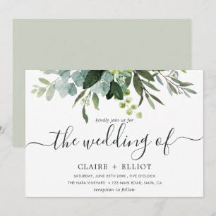 Eukalyptus-Grünlaub-Hochzeit Einladung