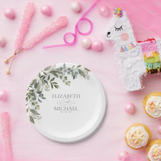 Eukalyptus-Grünpapier Pappteller (Party)