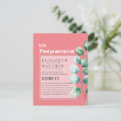 Eukalyptus-Grünpflanzen Aufschub Änderung der Plän Postkarte (Stehend Vorderseite)