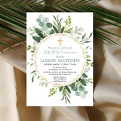 Eukalyptus-Grünpflanzen des ersten Heiligen Kommun Einladung