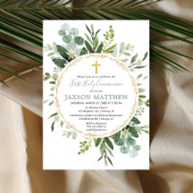 Eukalyptus-Grünpflanzen des ersten Heiligen Kommun