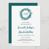 Eukalyptus-Grünpflanzen minimalistisch Hochzeit Einladung (Vorne/Hinten)