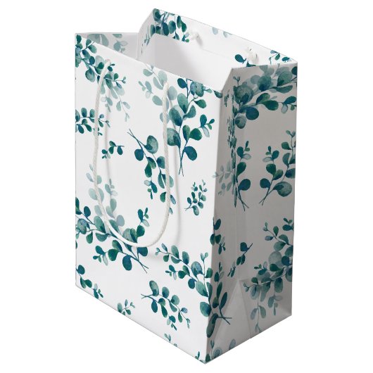 Eukalyptus-Grünpflanzen Mittlere Geschenktüte (Rückseite Schrägansicht)