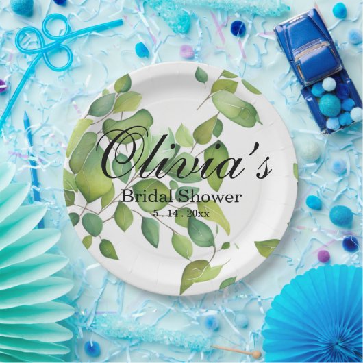 Eukalyptus-Grünpflanzen Pappteller (Party)