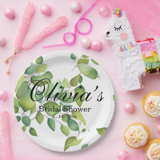 Eukalyptus-Grünpflanzen Pappteller (Party)