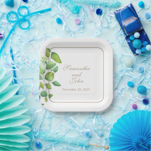 Eukalyptus-Grünpflanzen Pappteller (Party)