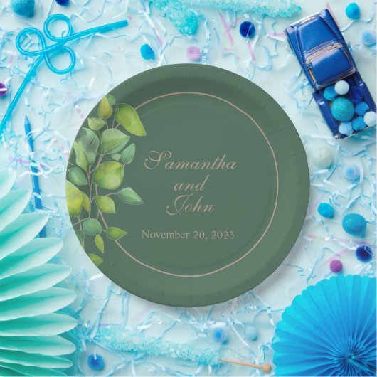 Eukalyptus-Grünpflanzen Pappteller (Party)