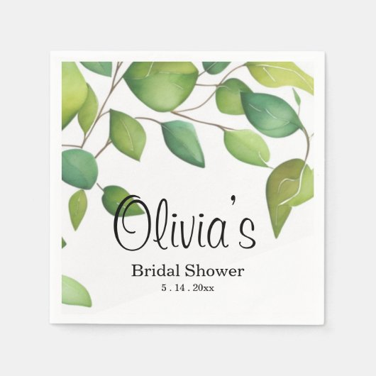 Eukalyptus-Grünpflanzen Serviette (Vorderseite)