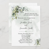 Eukalyptus-Grünpflanzen Sukkulente Paare Dusche Einladung (Vorne/Hinten)