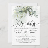 Eukalyptus-Grünpflanzen Sukkulentes Party Verlobun Einladung (Vorderseite)