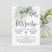 Eukalyptus-Grünpflanzen Sukkulentes Party Verlobun Einladung (Stehend Vorderseite)