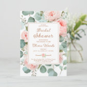 Eukalyptus-Grünpflanzen und Blütenbäume Einladung (Stehend Vorderseite)