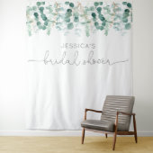 Eukalyptus-Grünpflanzen und elegantes Brautparty Wandteppich (Beispiel)