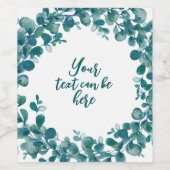 Eukalyptus-Grünpflanzen Weinetikett (Einzelnes Label)