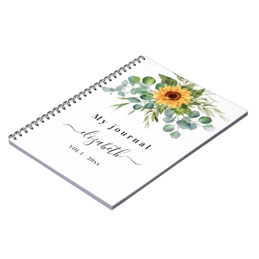 Eukalyptus grünrey-Skriptname-Notebook Notizblock (Linke Seite)