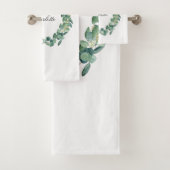 Eukalyptus-Grünschrift weiß Badhandtuch Set (Insitu)