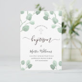 Eukalyptus-Grüntaufe Einladung (Stehend Vorderseite)