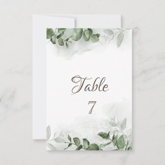 Eukalyptus-Grüntisch Einladung (Rückseite)