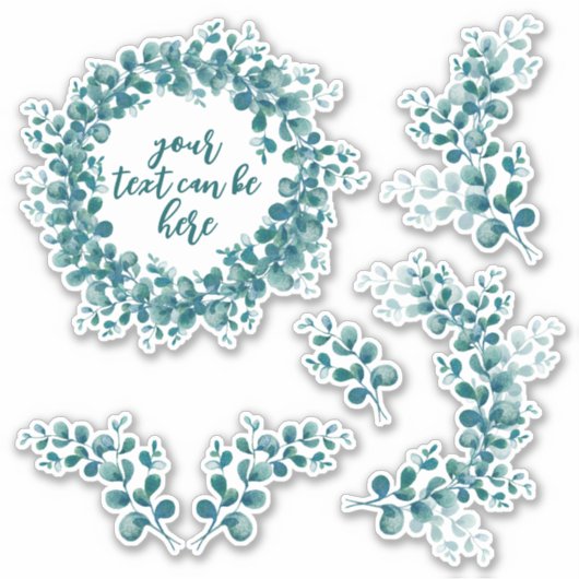 Eukalyptus-Grüntöne Aufkleber (Vorderseite)