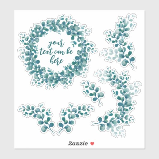 Eukalyptus-Grüntöne Aufkleber (Blatt)