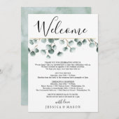 Eukalyptus-Grüntöne Hochzeitserklärung Programm (Vorne/Hinten)