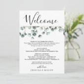 Eukalyptus-Grüntöne Hochzeitserklärung Programm (Stehend Vorderseite)