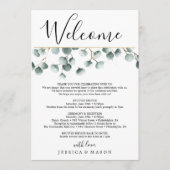 Eukalyptus-Grüntöne Hochzeitserklärung Programm (Vorderseite)