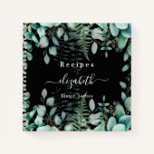 Eukalyptus-Grünwald-Schwarz Notizblock (Vorderseite)